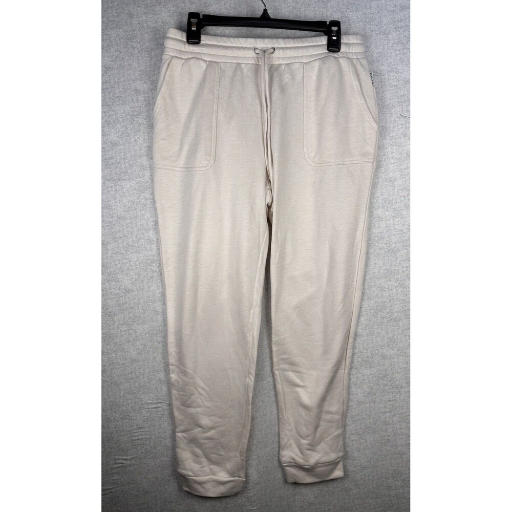 Rae Dunn Cream Drawstring Elastic Waistband Comfy Joggers Loungewear Size Large